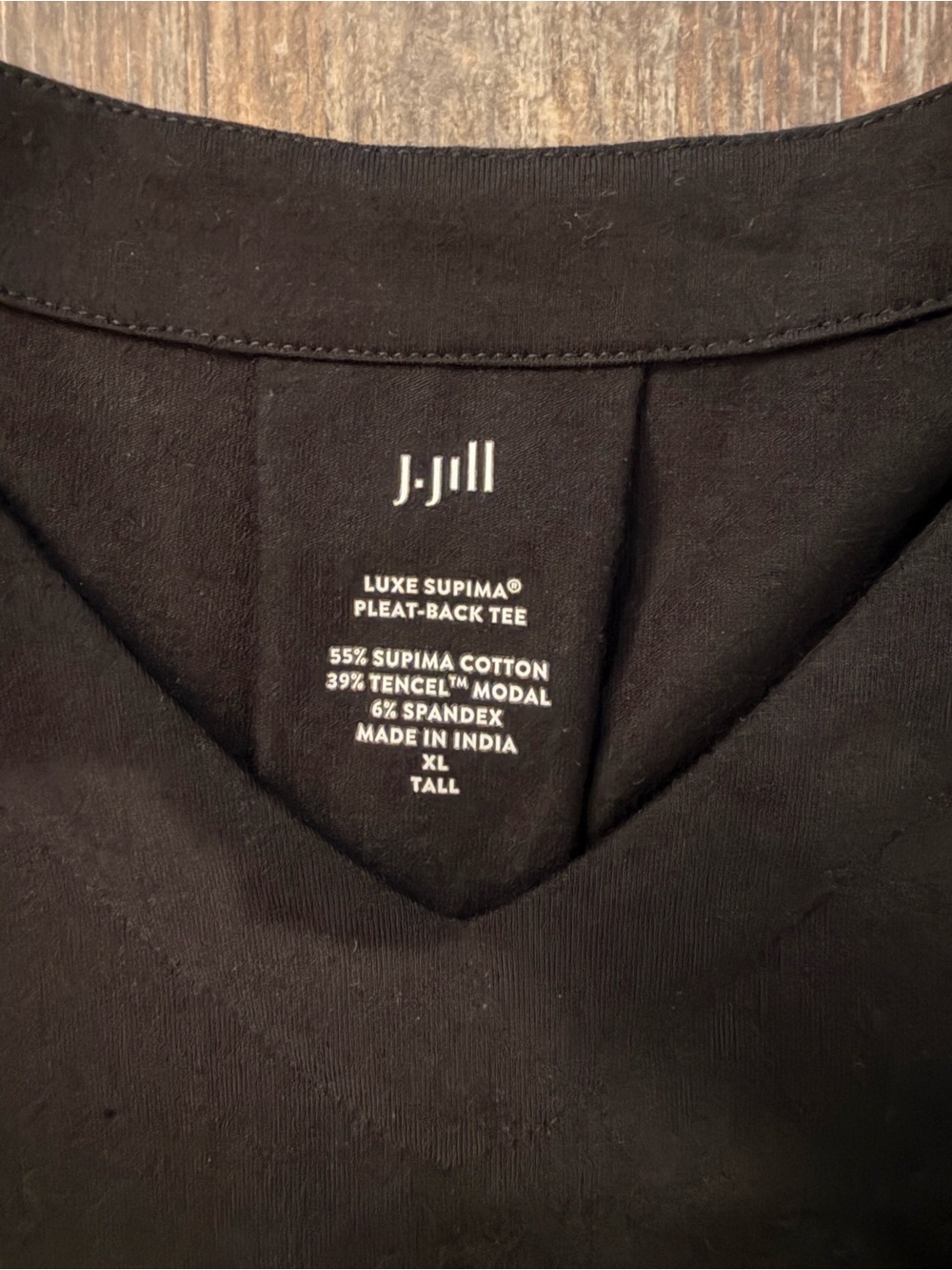 J. Jill Black V-Neck Short Sleeve Tee - Boxy Fit - Picture 2 of 3
